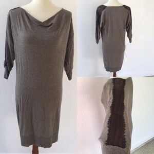 LOFT Brown Dress 3/4 sleeves lace details